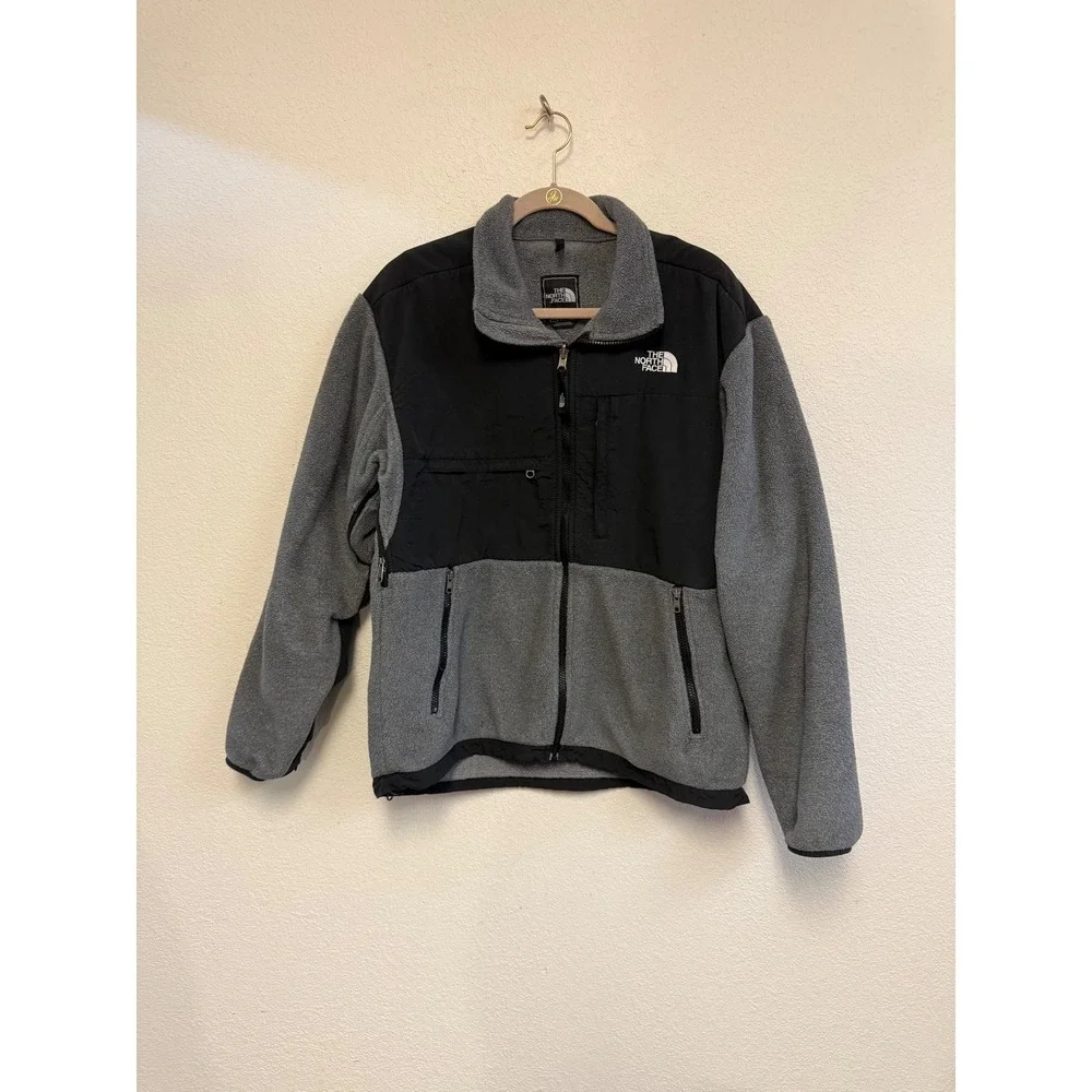 The North Face Denali Polartec Recycled Fleece Jacket Gray Black Men's M
